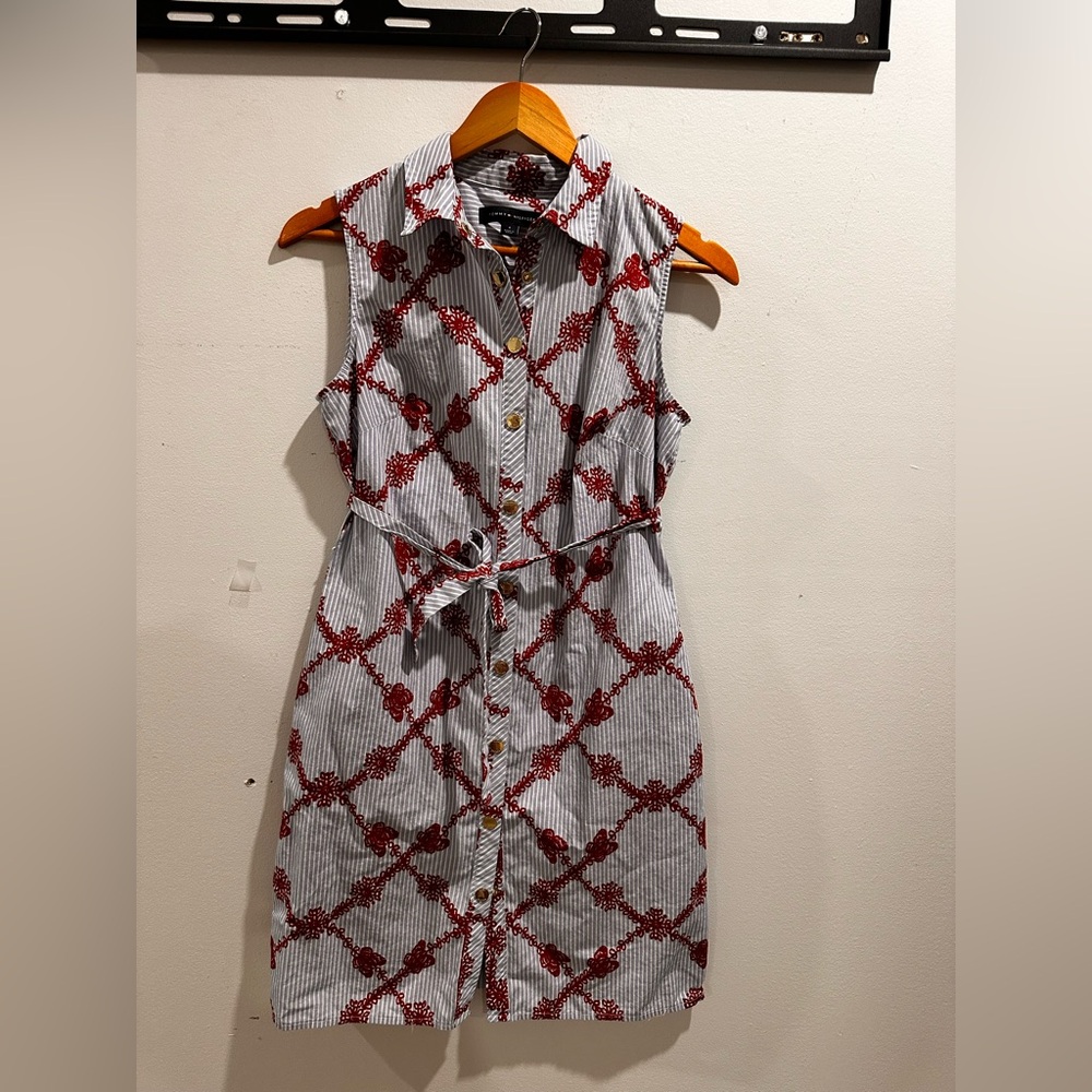 Tommy Hilfiger Red Floral Striped Dress